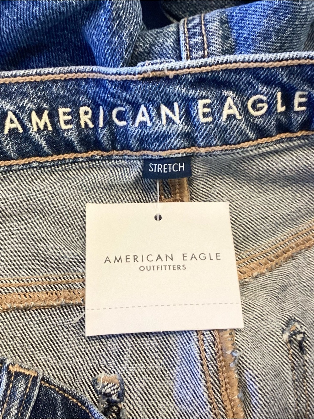 NWT American Eagle Mid-Rise Stretch Barrel Jeans - Blue - 10 - Picture 8 of 9